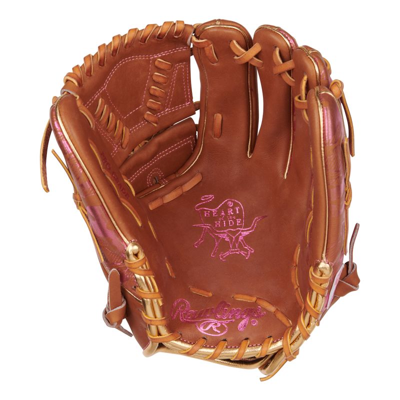 Rawlings Heart of the Hide ColorSync 9.0 Infield Glove Golden Brown / Gold / Pink