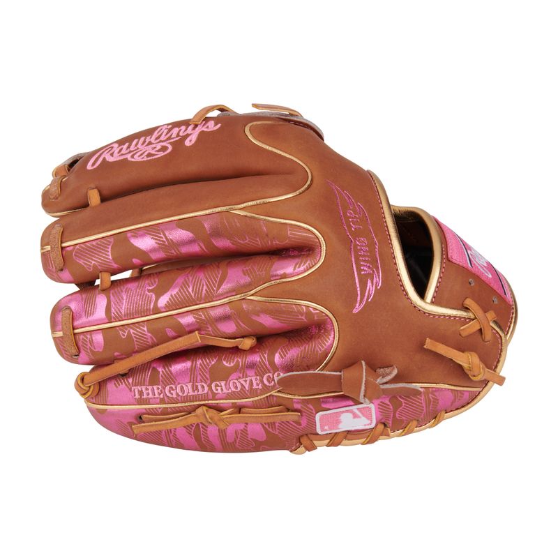 Rawlings Heart of the Hide ColorSync 9.0 Infield Glove Golden Brown / Gold / Pink