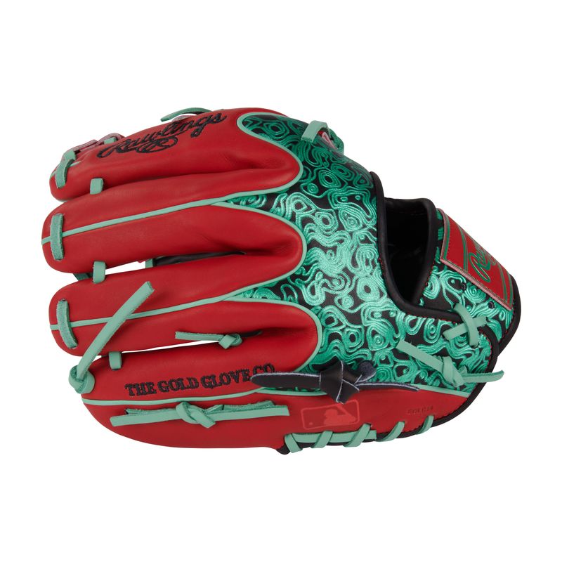 Rawlings Heart of the Hide ColorSync 9.0 Infield Glove Black / Scarlet / Mint