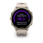 Garmin Forerunner 970 Watch Soft Gold Titanium French Gray Case/French Gray Translucent Indigo Band
