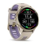 Garmin Forerunner 970 Watch Soft Gold Titanium French Gray Case/French Gray Translucent Indigo Band