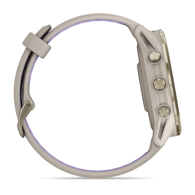 Garmin Forerunner 970 Watch Soft Gold Titanium French Gray Case/French Gray Translucent Indigo Band