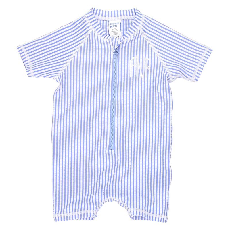 RuffleButts---RuggedButts-Short-Sleeve-One-Piece-Rash-Guard---Boys--Periwinkle-Blue-Seersucker