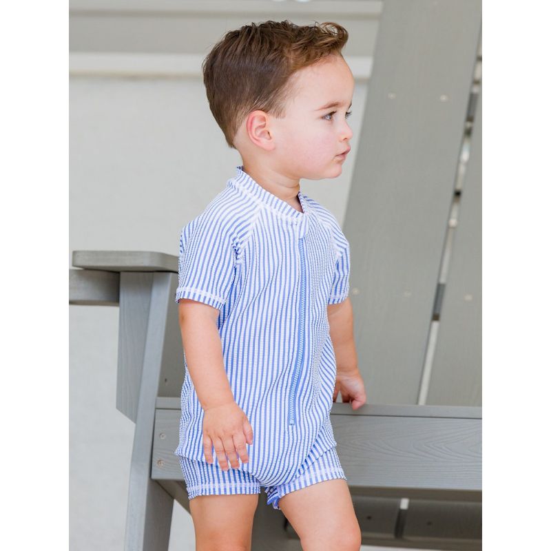 RuffleButts---RuggedButts-Short-Sleeve-One-Piece-Rash-Guard---Boys--Periwinkle-Blue-Seersucker
