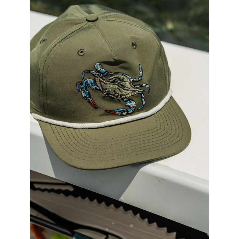 Duck-Camp-Blue-Crab-Hat-Dusty-Olive