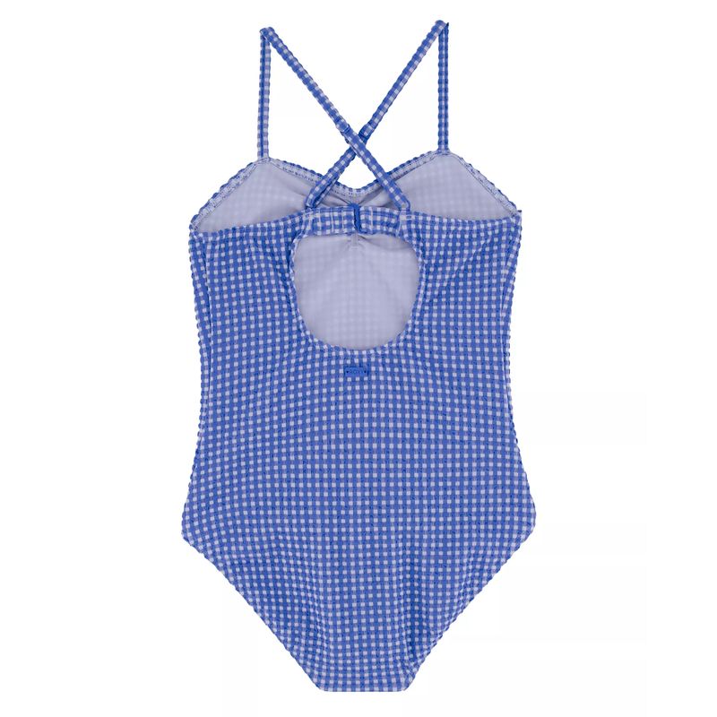 Roxy Check Me Out One Piece - Girls' Blue Bonnet