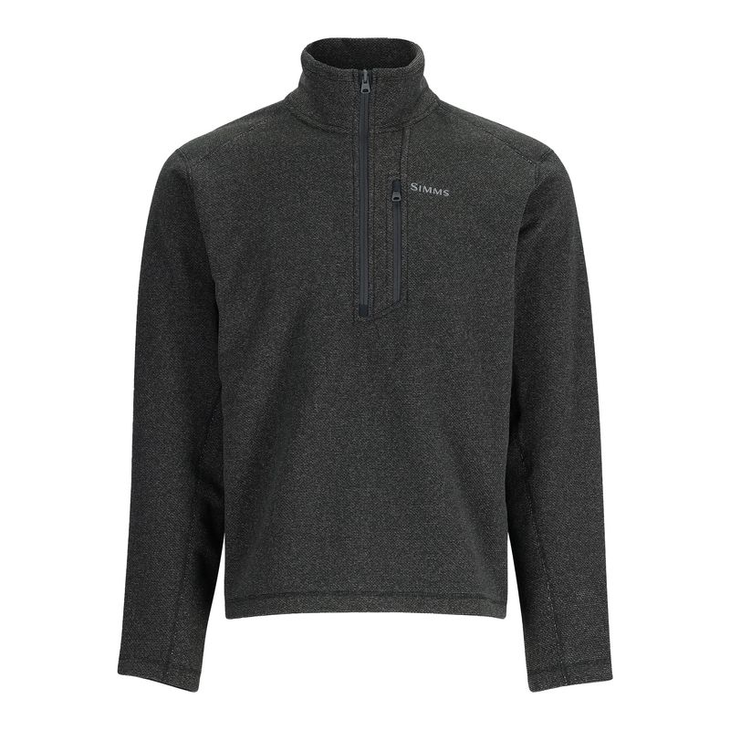 Simms Rivershed-Half Zip Fleece - Men's Black Heather