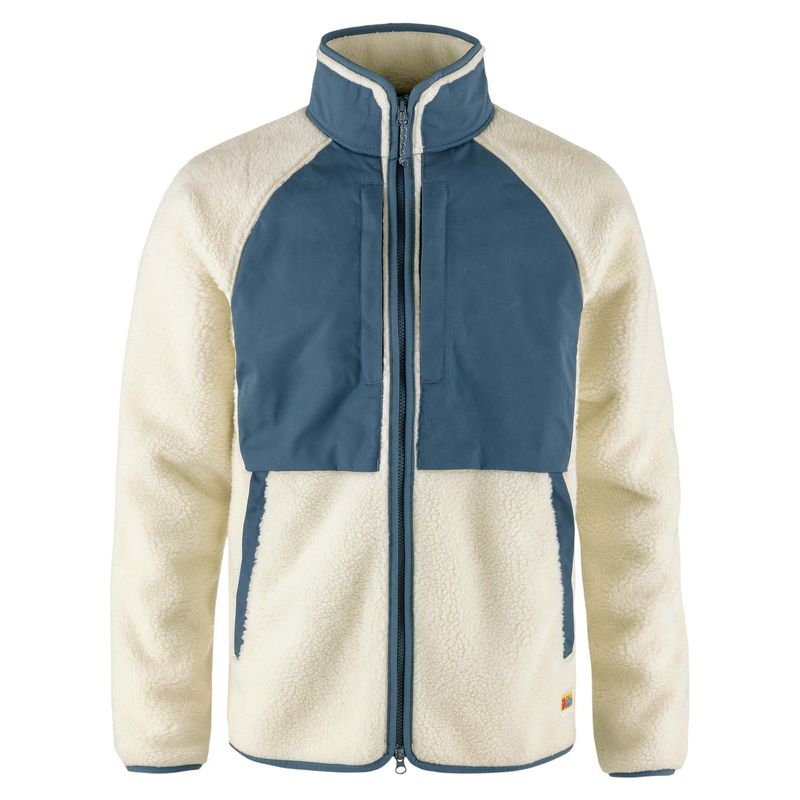 Fjallraven-Vardag-Pile-Jacket---Men-s-Chalk-White---Indigo-Blue