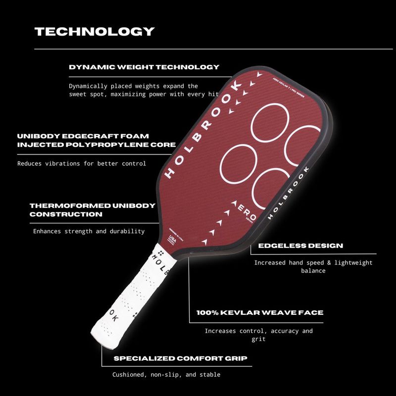 Holbrook-Pickleball-Pro-Aero-Kevlar-T---16mm-Red---White