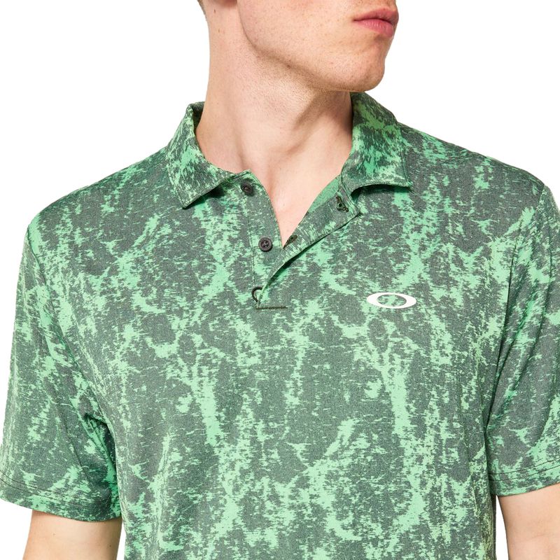 Oakley-Marble-Jaquard-Polo-Shirt---Men-s-Green---Grey