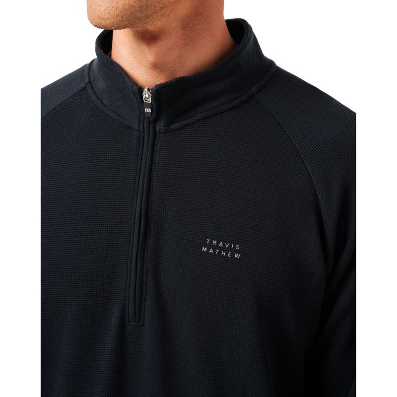 TravisMathew Performance Waffle Pullover - Men's Black