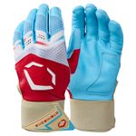 EVOSHL BATTING GLOVE CARBYNE X-SRZ RED WHITE & ICE W/STRAP Red / White / Ice