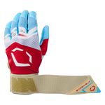 EVOSHL BATTING GLOVE CARBYNE X-SRZ RED WHITE & ICE W/STRAP Red / White / Ice