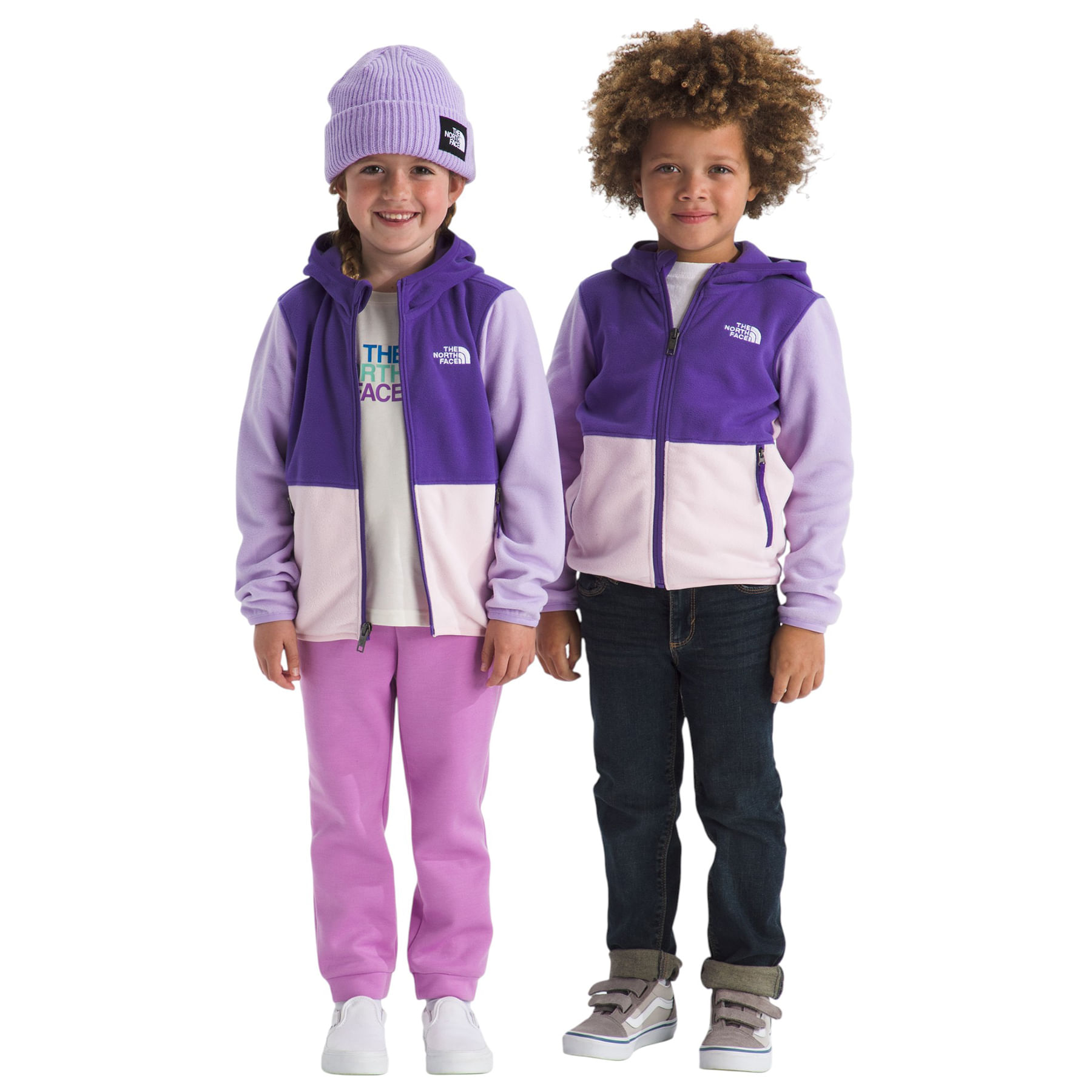 The North Face Glacier Full Zip Hoodie - Youth Peak Purple / Lite Lilac / Pale Blossom
