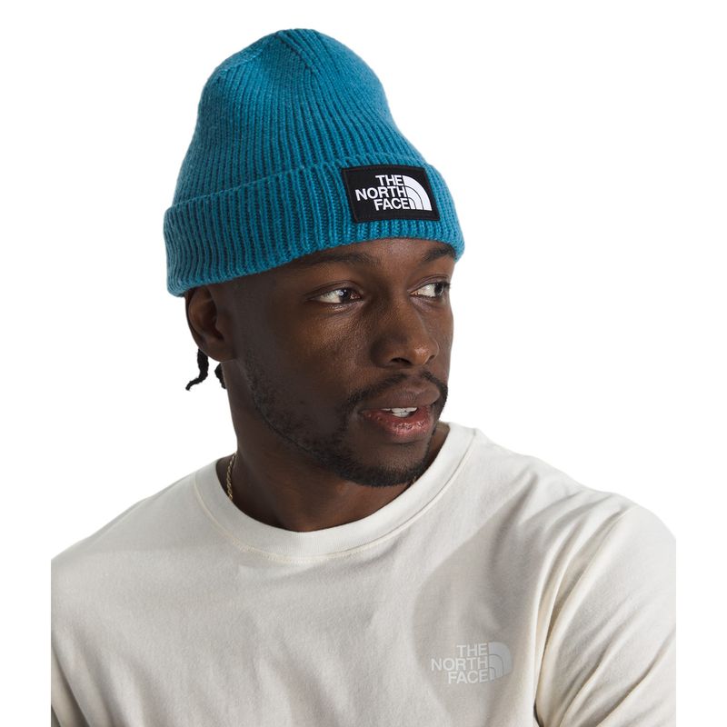 The North Face TNF Logo Box Cuffed Beanie Dusk Blue
