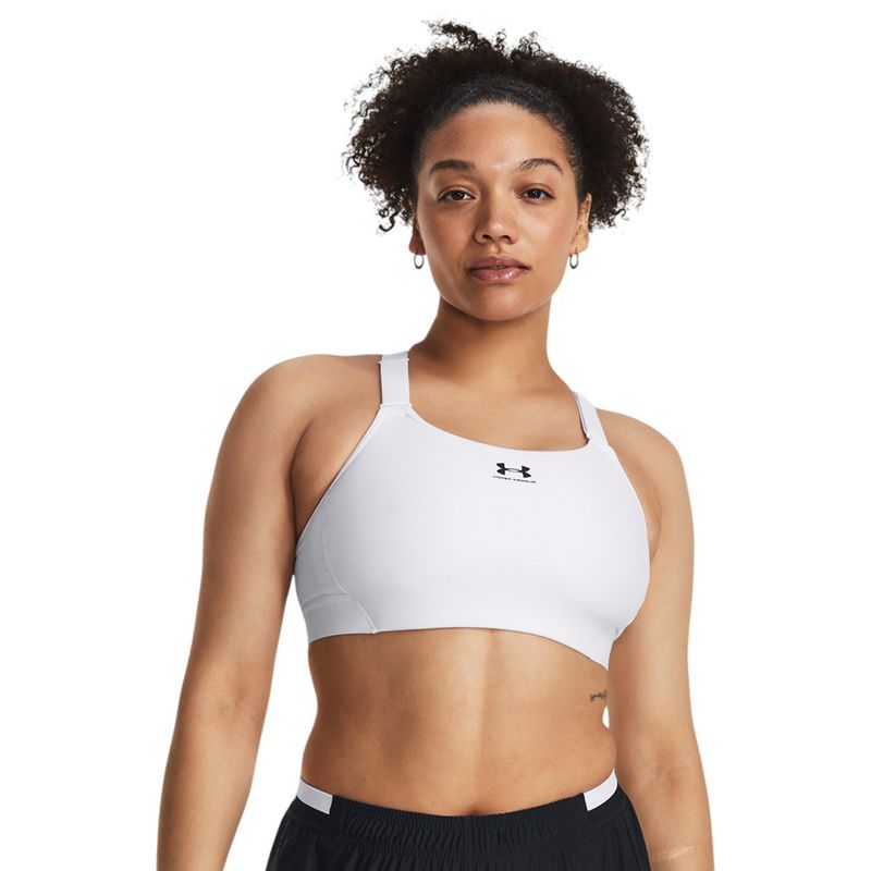 Under Armour HeatGear Armour High Sports Bra - Women's White / Jet Gray