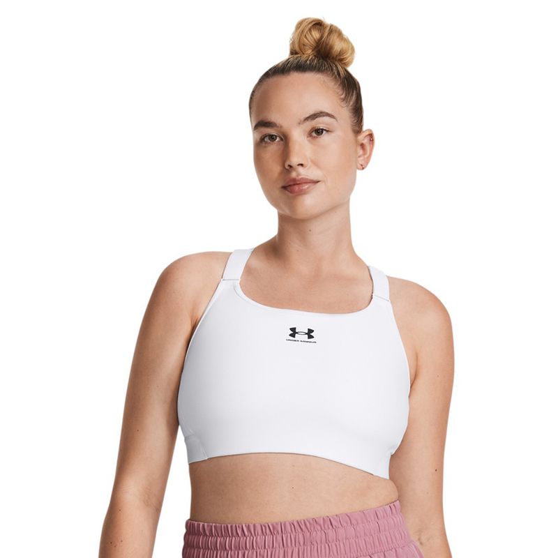 Under Armour HeatGear Armour High Sports Bra - Women's White / Jet Gray
