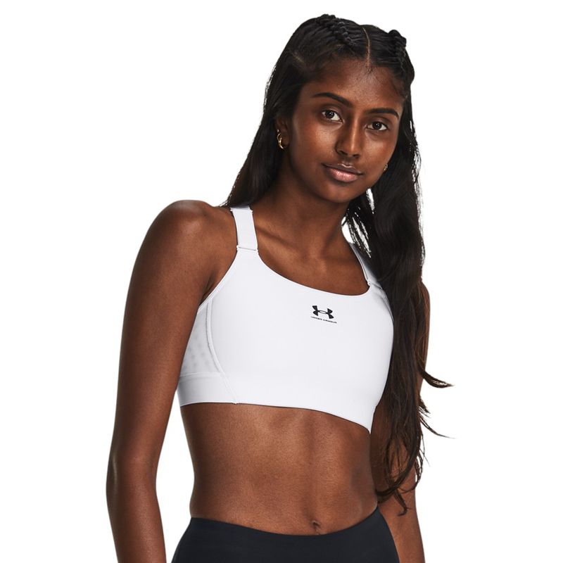 Under Armour HeatGear Armour High Sports Bra - Women's White / Jet Gray