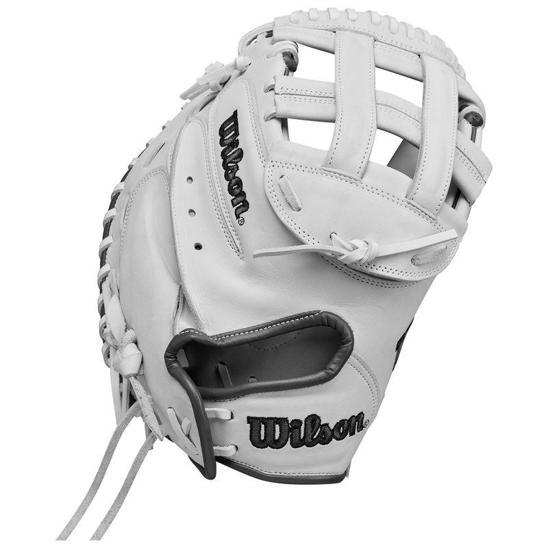 Wilson A1000 CM33 Fastpitch Softball Catcher Mitt White / Black / Red