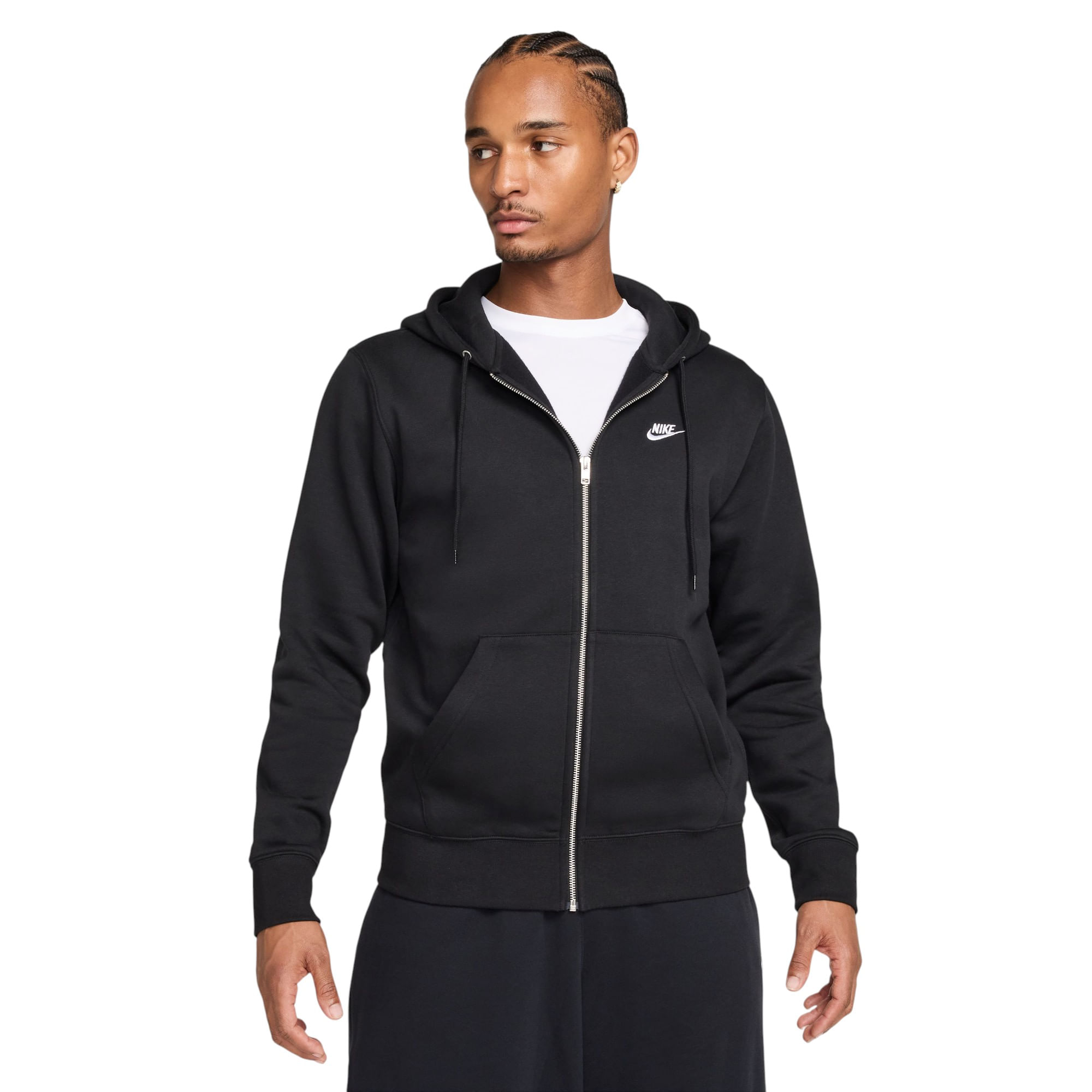 Nike Club Basketball Full-Zip Hoodie - Men's Black / Black / White
