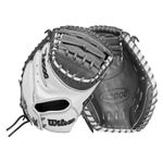 Wilson A2000 FPCM23 Fastpitch Softball Catcher Mitt Grey / White