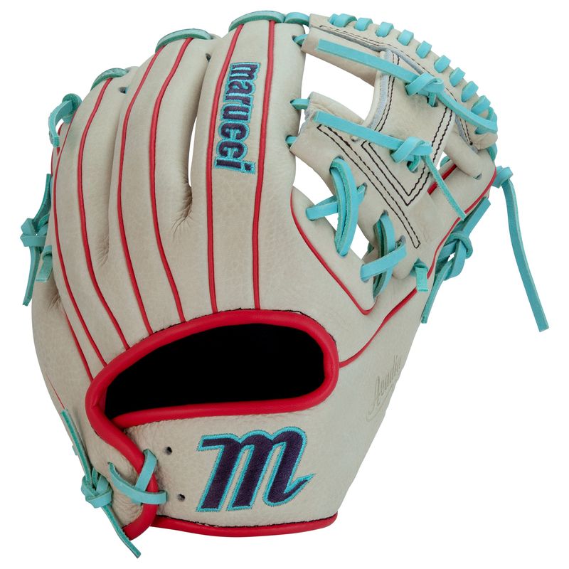 Marucci Acadia V3 42A2 I-Web Baseball Glove - Kids' Camel / Red / Mint