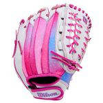 Wilson A440 Flash 12" Fastpitch Softball Glove White / Flamingo Pink
