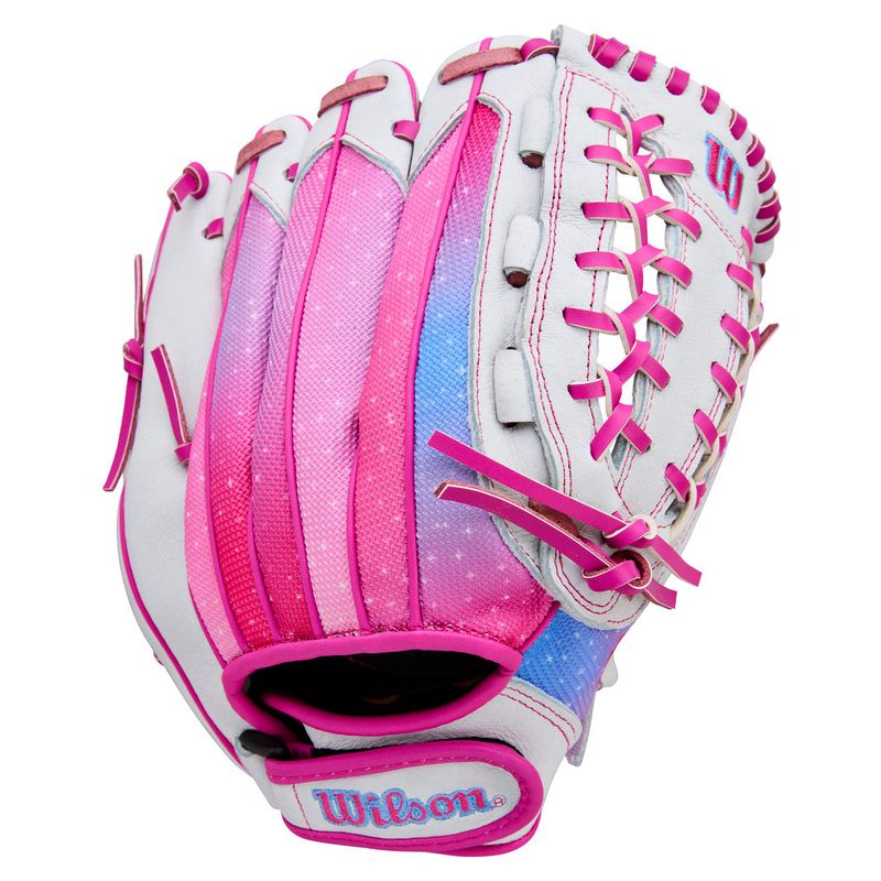 Wilson A440 Flash 12" Fastpitch Softball Glove White / Flamingo Pink