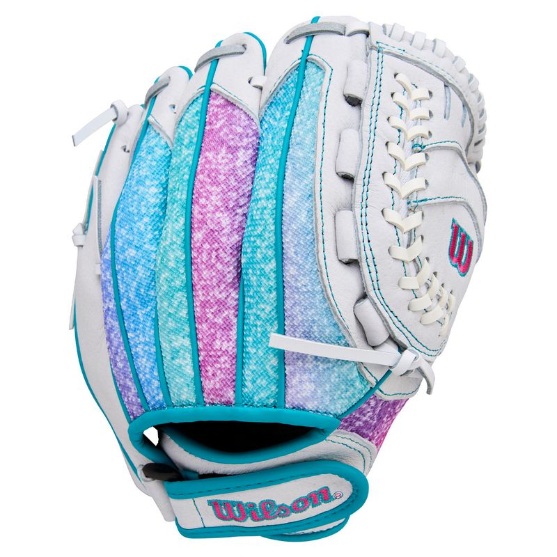 Wilson A440 Flash 11" Fastpitch Softball Glove White / Purple / Teal