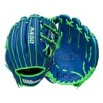 Wilson A450 10.75" Infield Baseball Glove Youth - 2022 Royal Blue / Neon Green / White