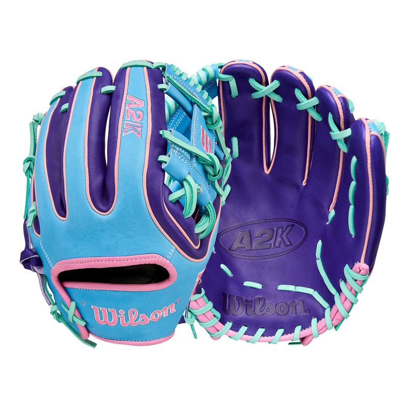 Wilson A2000 October 2025 GTOM Glove Sky Blue / Purple / Seafoam / Pink