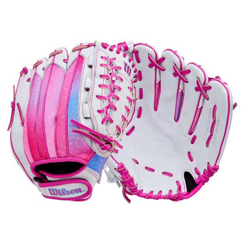 Wilson A440 Flash 12" Fastpitch Softball Glove White / Flamingo Pink