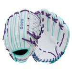 Wilson A500 Siren 12" Fastpitch Softball Glove White / Purple / Seafoam