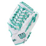 Wilson A1000 T125 Fastpitch Softball Glove White / Seafoam