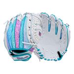Wilson A440 Flash 11" Fastpitch Softball Glove White / Purple / Teal