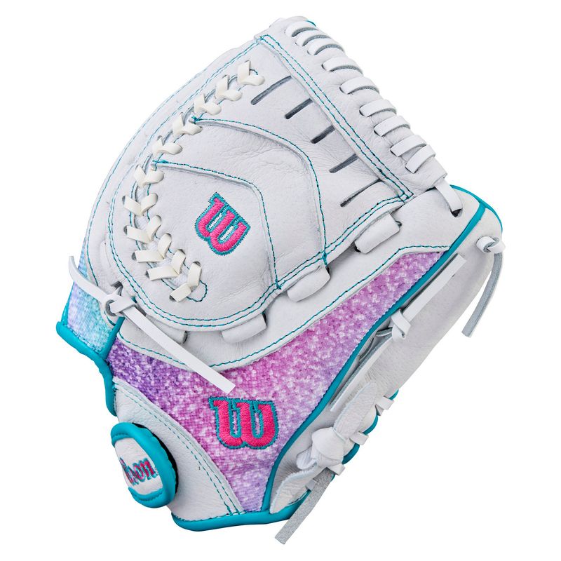 Wilson A440 Flash 11" Fastpitch Softball Glove White / Purple / Teal