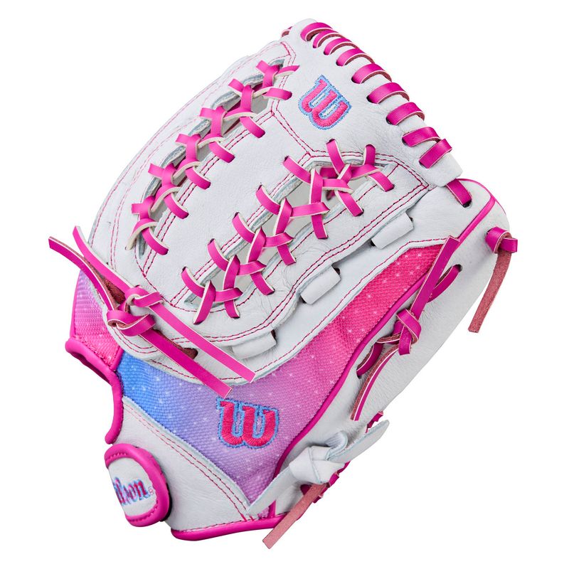 Wilson A440 Flash 12" Fastpitch Softball Glove White / Flamingo Pink