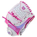 Wilson A440 Flash 11.5" Fastpitch Softball Glove White / Flamingo Pink