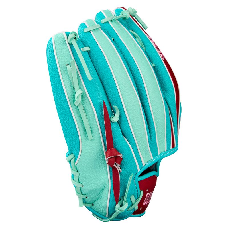 Wilson A2K MY7SS 12.5" Outfield Baseball Glove - 2025 Brick Red / Seafoam / Pink