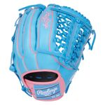 Rawlings Heart of The Hide Modified Trap-Eze Web 12.75" Baseball Glove Columbia Blue / Pink