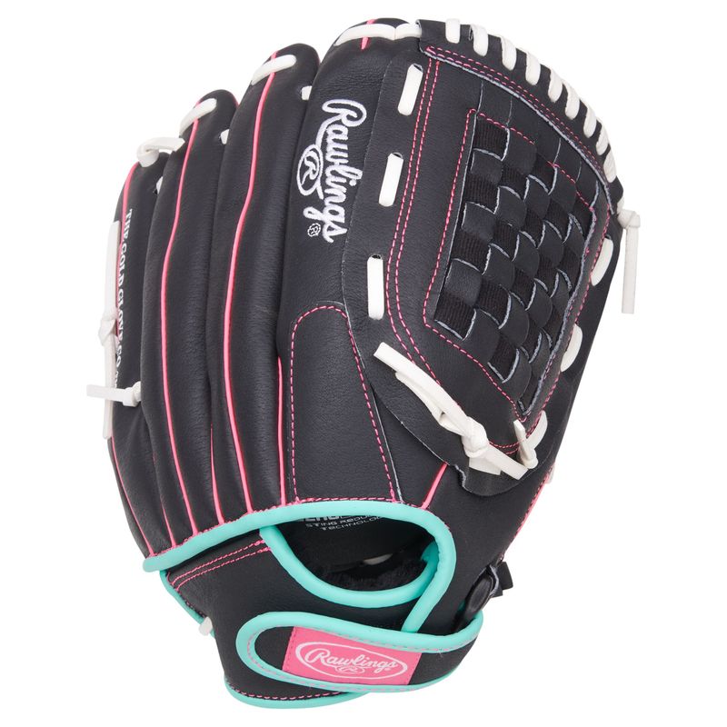 Rawlings Sure Catch 12.5' Softball Glove - Kids' Black / Mint / Pink