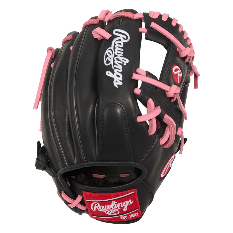 Rawlings R9 ContoUR 11.25" Infield Baseball Glove Black / Pink