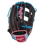 Rawlings R9 Series 12.75" Outfield Baseball Glove Black / Columbia Blue / Pink
