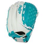 Rawlings Shut Out 12.5" Fastpitch Softball Glove White / Teal