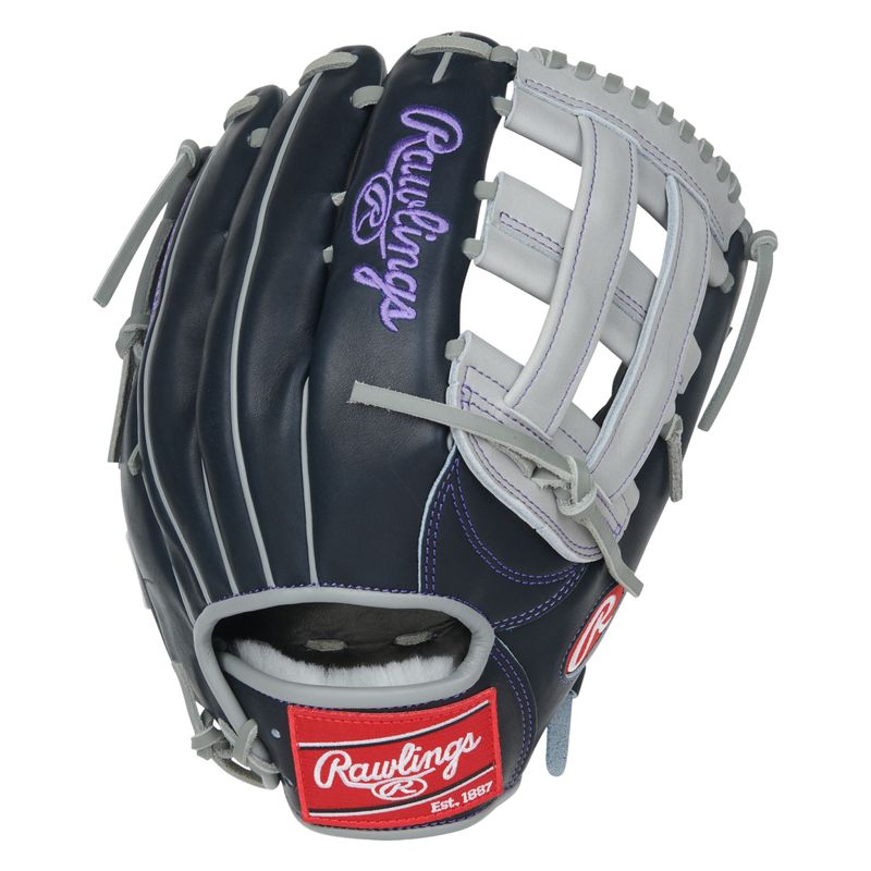 Rawlings Pro Preferred 12.75" Outfield Baseball Glove Navy / Gray
