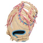Rawlings Heart of The Hide 13" Softball Fastpitch First Base Mitt Camel / Pink / Columbia Blue
