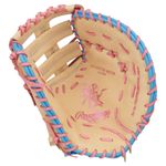 Rawlings Heart of The Hide 13" Softball Fastpitch First Base Mitt Camel / Pink / Columbia Blue