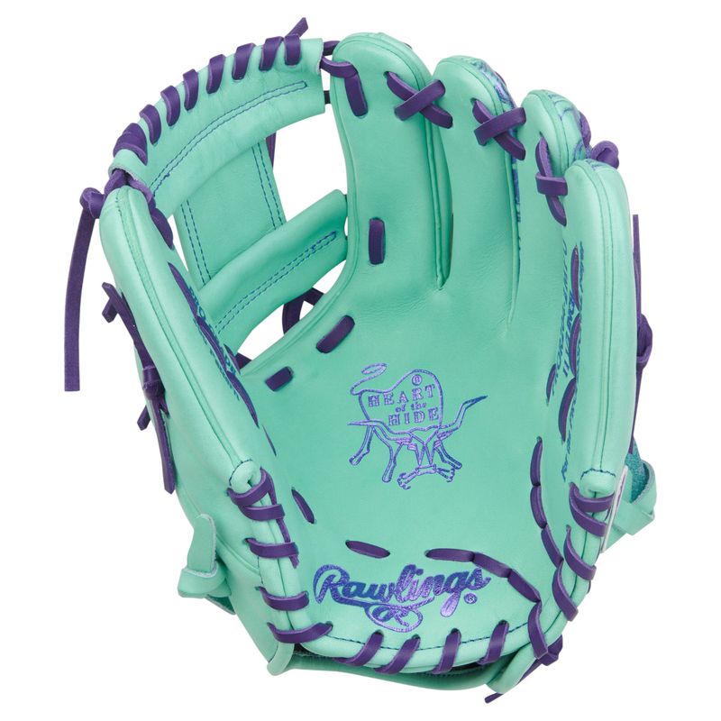 Rawlings Heart of The Hide Mint 11.5" Infield Baseball Glove Mint / Purple