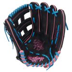 Rawlings Heart of The Hide ContoUR Fit 12.5" Baseball Glove  Black / Columbia Blue / Pink