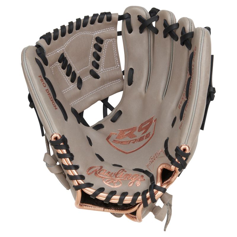 Rawlings R9 Series ContoUR 11.5" Fastpitch Softball Glove Gray